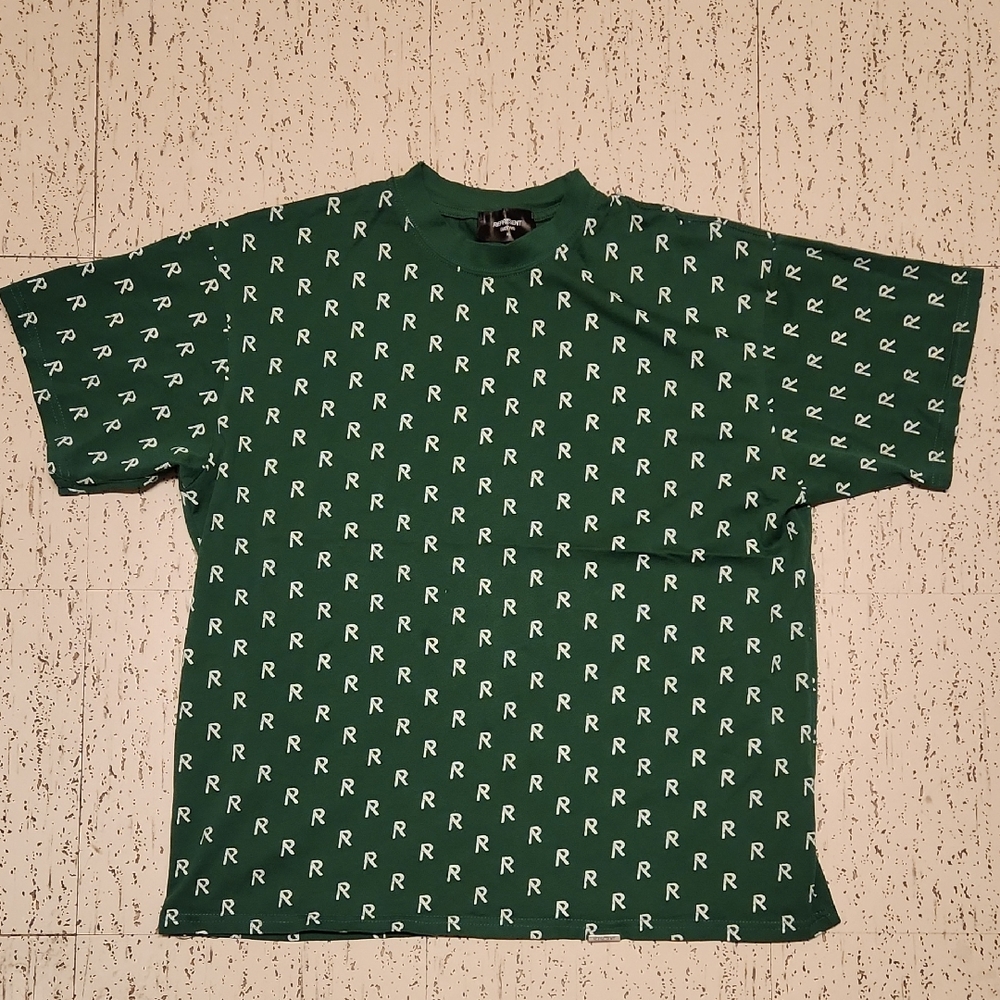 Represent England Green & White Multi Logo Aop Crewneck T-Shirt